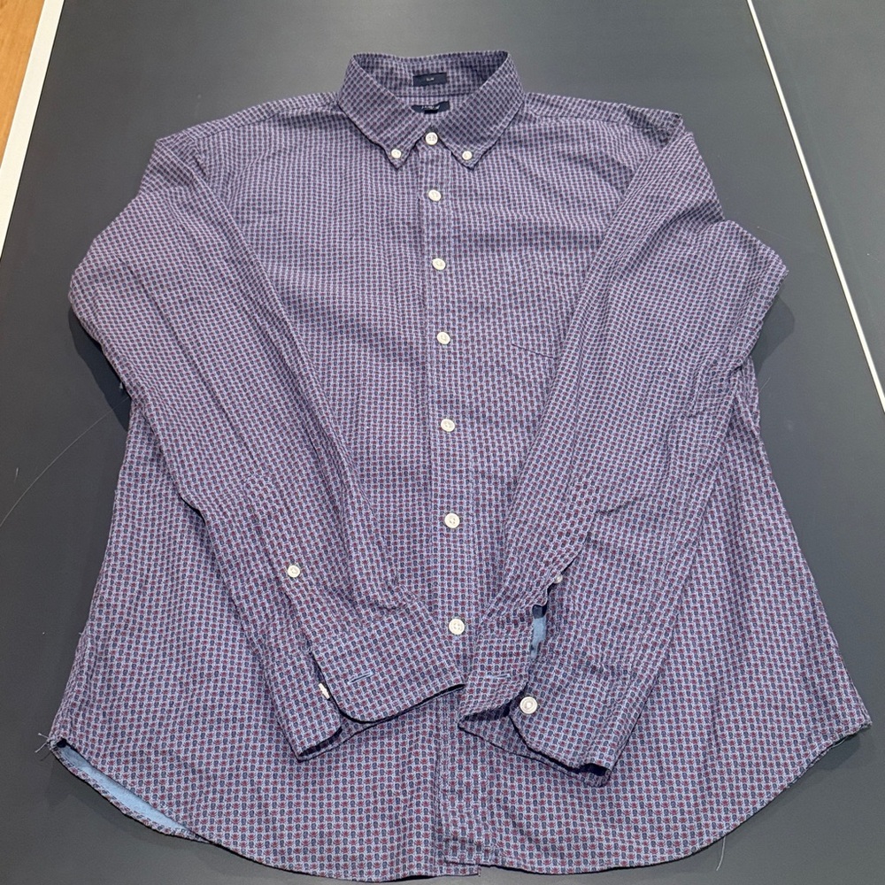 J. Crew Red and Blue Patterned Shirt